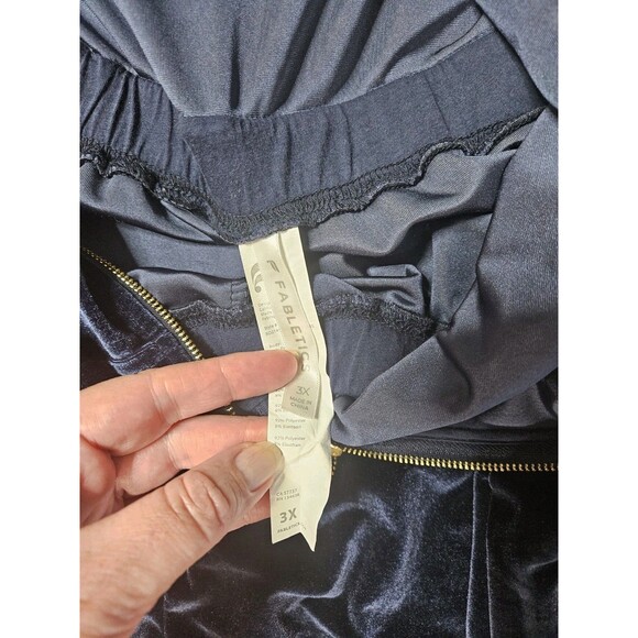 FABLETICS Vanessa Hudgens Velour Wide Leg Jumpsuit Royal Blue Plus Size 3X - Picture 10 of 12